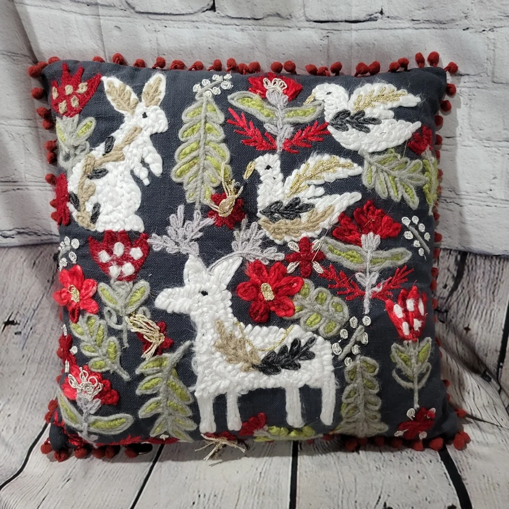 Woodland Animal Throw Pillow
